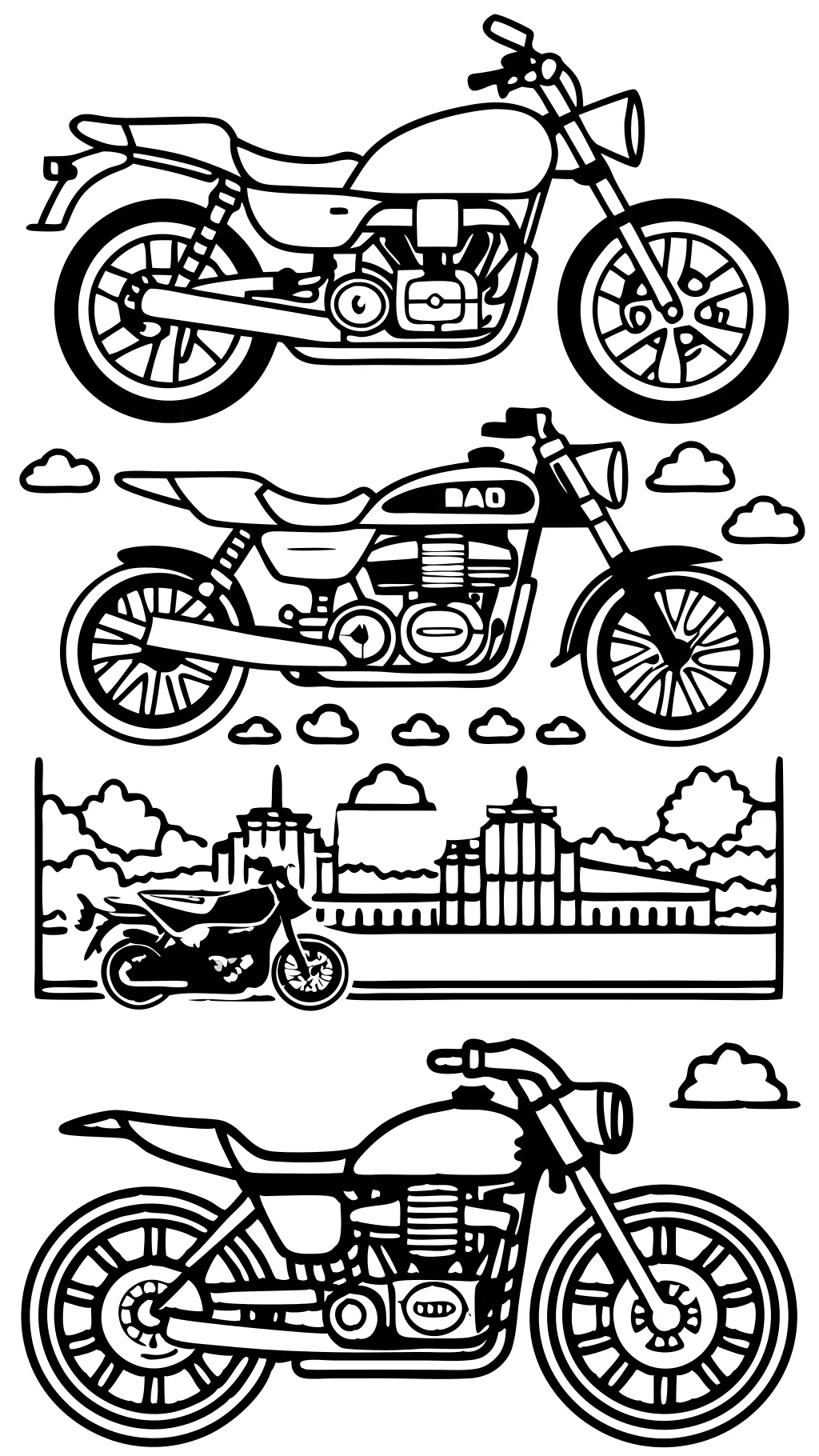 páginas para colorear imprimibles de motocicleta